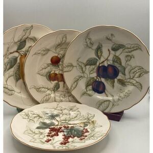 Charter‎ Club Summer Grove Salad Plate Pear Plum Current Crab Apple Set of 4